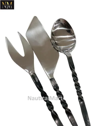 Miniatura 3 de Juego de utensilios de comedor con 3 piezas de cubiertos, cuchillo, tenedor, cuchara decoración cubiertos medieval vikingo
