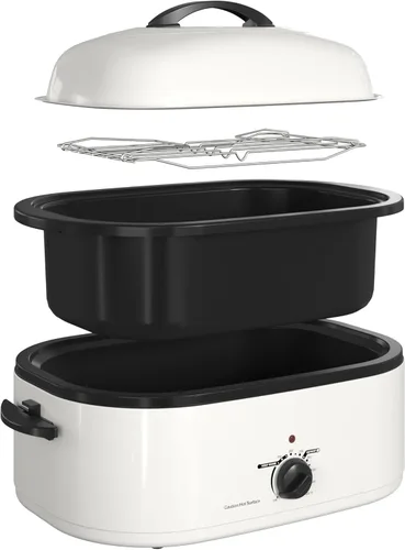 Miniatura 15 de Horno asador de 28 cuartos de galón, bandeja asadora eléctrica con tapa visible y de auto-rociado, horno asador eléctrico grande de acero inoxidable