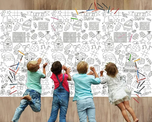 Miniatura 10 de Wiooffen Mantel gigante de Acción de Gracias de 82 x 47 pulgadas, pósteres de actividades para niños, póster de papel de otoño enorme