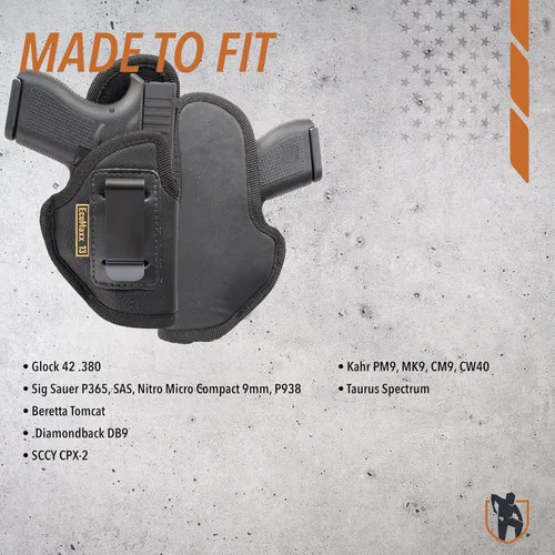 Miniatura 4 de Maxx Carry Compatible con/repuesto para funda de pistola de nailon IWB para SCCY CPX-2 Taurus Spectrum Beretta Tomcat Diamondback DB9 Kahr