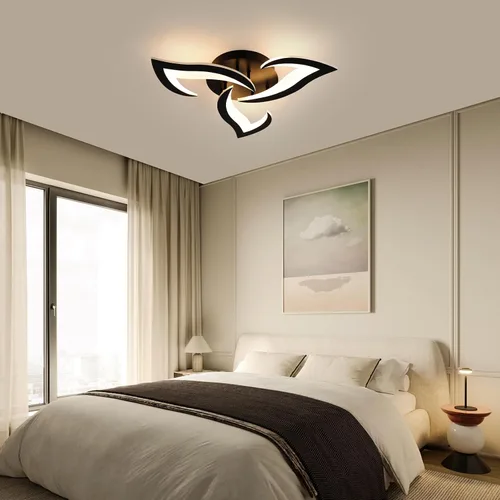 Miniatura 8 de DELIPOP Lámpara de techo moderna, lámpara de techo regulable de 21 W, control remoto, 3 luces de flores LED para comedor, dormitorio, comedor, cocina