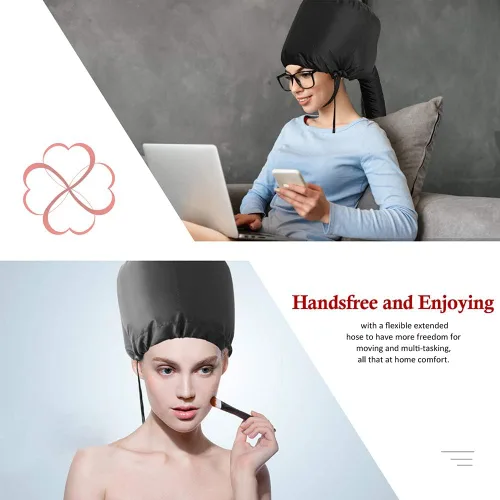 Miniatura 3 de Accesorio para secador de pelo con capucha: gorro de secador de pelo mejorado con correa de barbilla y manguera extendida más larga, más fácil