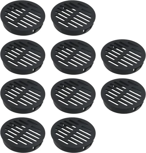 Miniatura 9 de MY MIRONEY 10 rejillas de ventilación circulares negras de 0.8 pulgadas de acero inoxidable con agujero de malla redonda para gabinetes, armarios