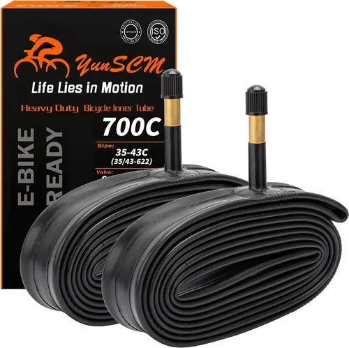 Tubos de bicicleta de alta resistencia 700C 700x35C/38C/40C/43C AV48 Válvula Schrader (35/43-622) 700C Tubos interiores de bicicleta compatibles con