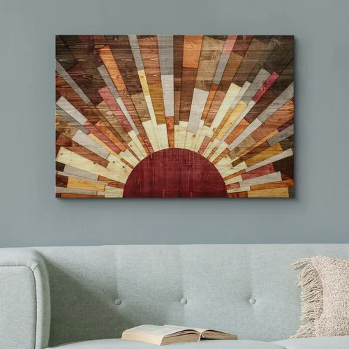 Miniatura 3 de Wall26 - Arte de pared estampado en lienzo con decoración occidental sobre panel de madera, naturaleza salvaje con sol y cielo brillantes, arte