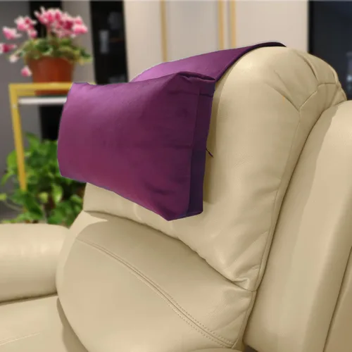Almohada de cabeza antideslizante para reclinables, cojín de soporte para el cuello con funda de terciopelo para aliviar el dolor en casa, oficina y