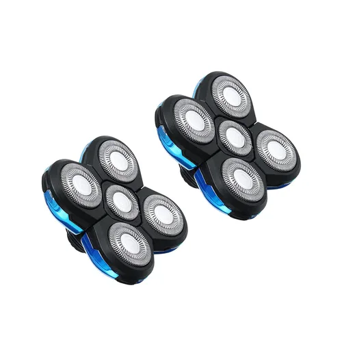 Miniatura 9 de 5 cabezales de afeitadora, 2 cabezales de afeitadora de repuesto para maquinilla de afeitar eléctrica, herramienta de afeitado calvo, cabezal de Oro