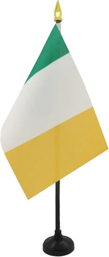 Miniatura 39 de AZ FLAG Bandera de mesa de Albania de 4 x 6 pulgadas - Bandera de escritorio albanesa 5.9 x 3.9 in - Tapa de lanza dorada
