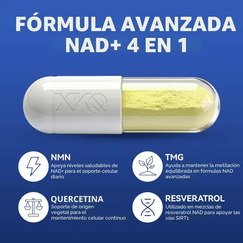 Miniatura 2 de XKQ Suplemento NAD+ de 910 mg, 60 porciones, toma 2 al día Ribosida de nicotinamida para un envejecimiento saludable, apoya la energía celular