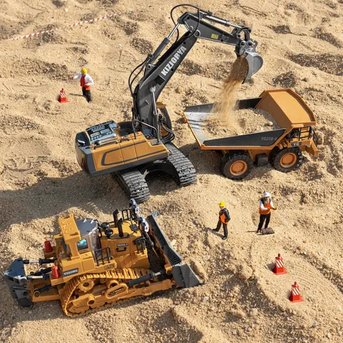Miniatura 8 de KIZJORYA Excavadora de Control Remoto, Juguetes para Niños de 6-12 Años, Vehículos de Construcción Camión RC Recargable de 11 Canales con Sonido