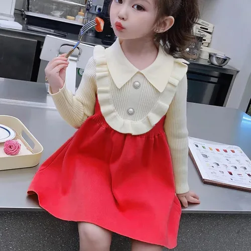 Miniatura 4 de Toddler Girls Spring and Autumn Cute Sweet Baby Dresses Loog Sleeve Outfit for 3 to 8 Years Clothes Girl 6 Years