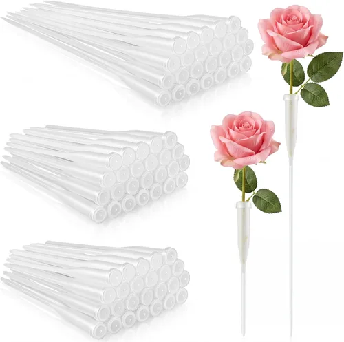 Tessco for you 72 Pcs Floral Water Tubes 12 Inch and 6 Inch Floral Tubes Plastic Flower Tube for Fresh Flowers with Rubber Cap Flower Stem