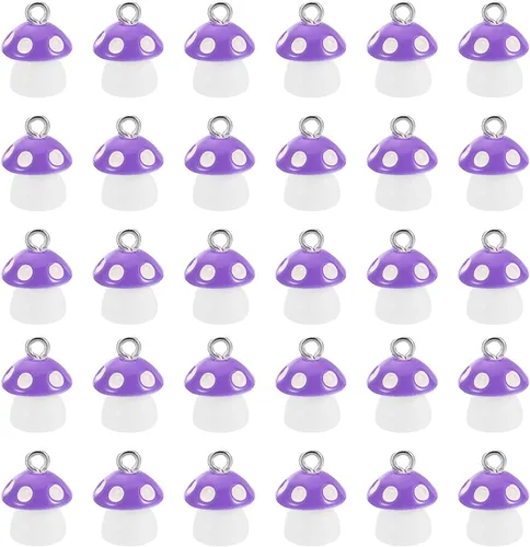 Miniatura 9 de PATIKIL 30 piezas de dije de hongo, mini dije de hongo, resina a granel, lindo para hacer joyas, pulseras, aretes, collares