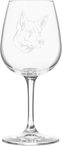 Miniatura 33 de Copa de vino de 12.75 onzas con diseño de perro grabado