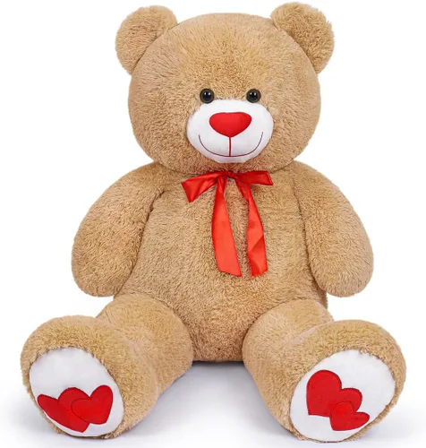 Miniatura 7 de Oso de peluche grande de 43.3 pulgadas, oso de peluche gigante con corazón de amor, lindo juguete de peluche grande suave para niños, novia, San