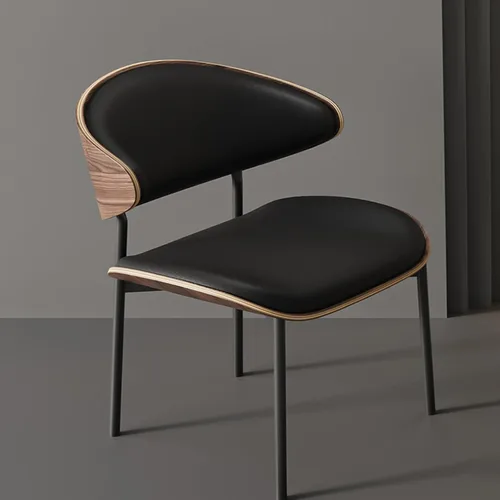 Miniatura 3 de sillas de comedor modernas de piel sintética, con respaldo alto, tapizada, para habitación, cocina, patas de metal y cocina moderna curvada (naranja)