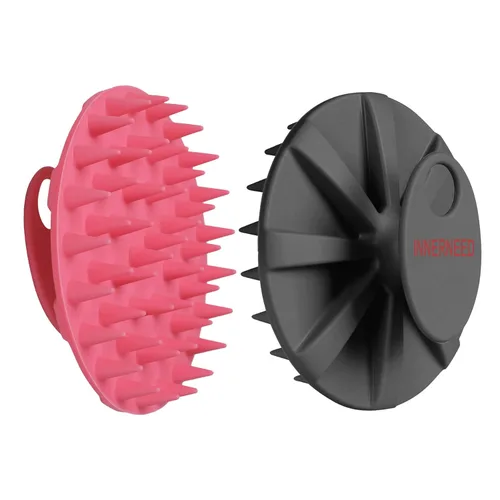 INNERNEED Masajeador de Cuero Cabelludo Cepillo de Champú, Cuidado Manual del Cuero Cabelludo Húmedo y Seco Cepillo Exfoliante para Lavar el Negro y