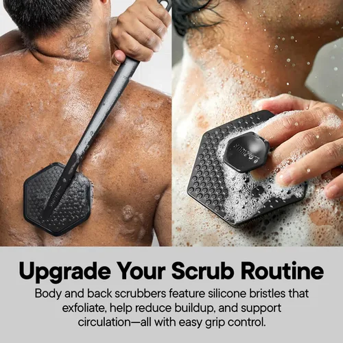 Miniatura 5 de TOOLETRIES The Scrub King - Juego de ducha de silicona para hombres y mujeres, juego de baño exfoliante higiénico de silicona con limpiador
