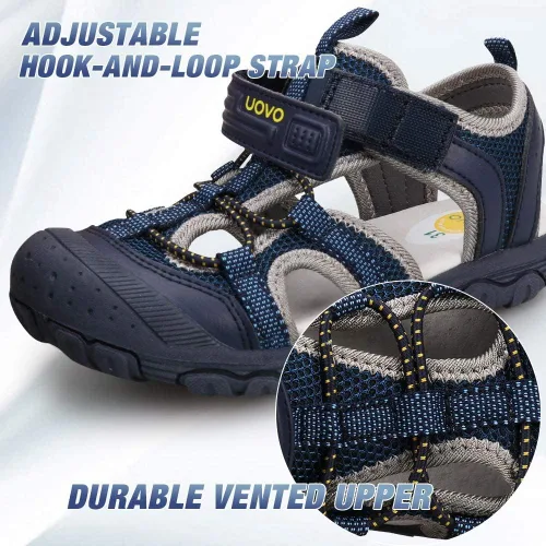 Miniatura 4 de Uovo - Sandalias deportivas para niños pequeños, con puntera cerrada, sandalias deportivas para senderismo al aire libre