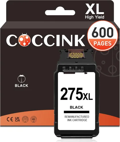 COCCINK 275XL para Canon 275 Tinta negra Canon TS3722 Cartuchos de tinta Pixma TR4722 TR4725 TR4720 TR4700 TS3522 TS3520 TS3500 TS3700 TS3720
