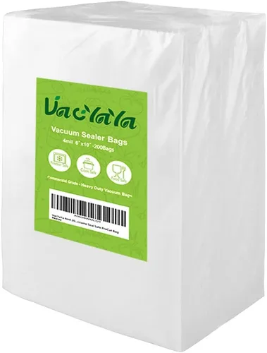 Bolsas de almacenamiento selladoras al vacío de 4 mil de 200 pintas de 6 x 10 pulgadas para alimentos, bolsas de sellado al vacío con sellado al