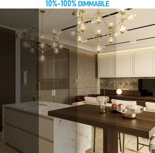 Miniatura 3 de TORCHSTAR Bombilla de luz media cromada regulable, 4.5 W (40 W equivalente), bombillas LED antirreflejos, certificación UL, bombilla sumergida