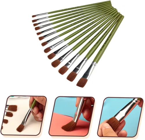 Miniatura 4 de Juego de pinceles para acuarela, pintura al óleo, herramientas artísticas para artistas, niños y niñas, principiantes, 12 piezas, juego de pinceles