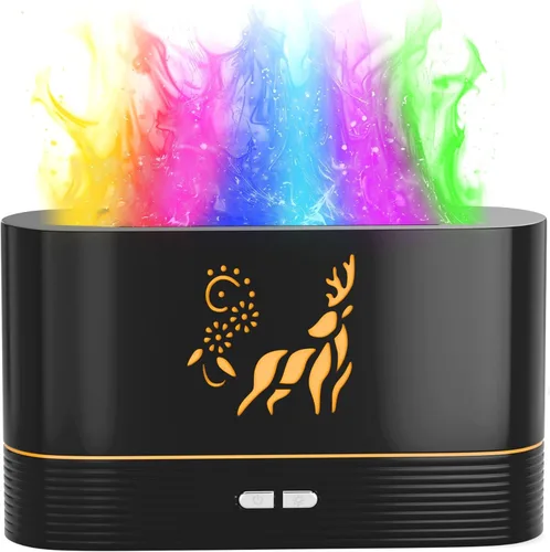Difusor de aceite esencial de aroma colorido para el hogar, humidificador silencioso de llama de niebla fría para dormitorio con control remoto,