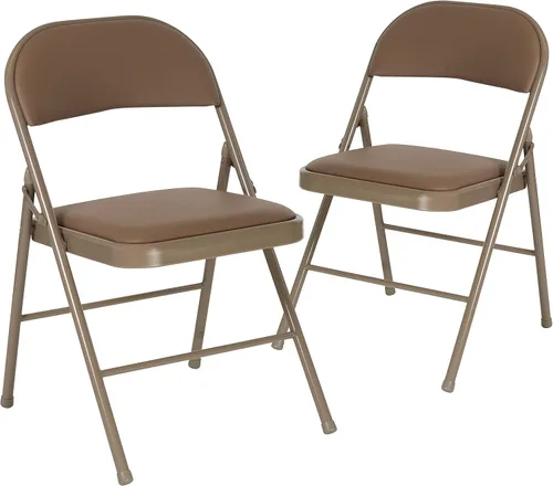 Miniatura 9 de Flash Furniture Silla plegable de vinilo beige con doble refuerzo de la serie HERCULES