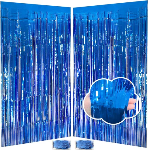 Miniatura 15 de Cortinas de flecos de papel de aluminio de oropel negro de 3.3 x 8.2 pies, telón de fondo de flecos negros para decoración de fiestas