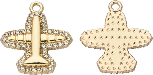 Miniatura 2 de Paquete de 20 dijes de diamantes de imitación chapados en oro, accesorios de cristal para collares, pulseras, joyería, manualidades, bricolaje