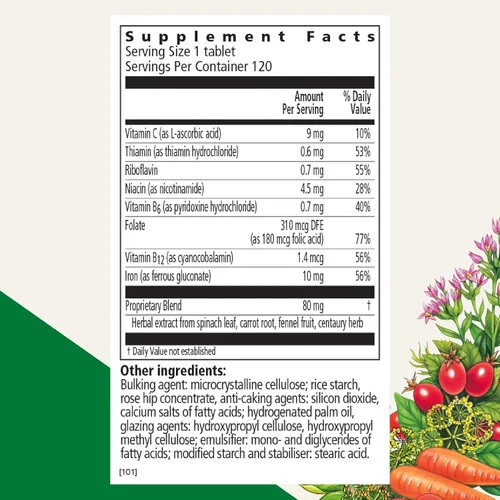 Miniatura 2 de Floradix Tabletas de hierro - Suplemento de hierro con vitaminas B, ácido fólico, vitamina C y más - Apoyo energético - Vegetariano y sin gluten