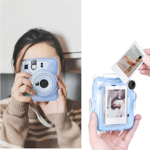 Miniatura 5 de Funda rígida transparente mejorada con adhesivo de bricolaje para cámara instantánea Fujifilm Instax Mini 12, funda transparente Instax Mini 12