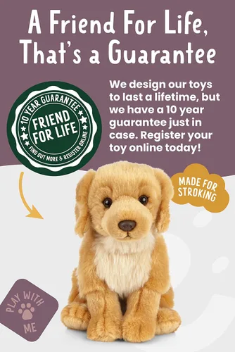 Miniatura 6 de Living Nature Golden Retriever - Animal de peluche Animal de perro esponjoso Juguete suave para niños 8 pulgadas