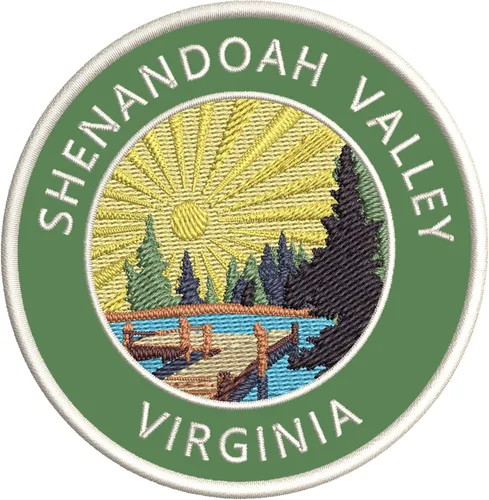 Miniatura 6 de Lake Dock – Shenandoah Valley – Virginia 3.5 pulgadas bordado DIY hierro o coser parches decorativos vacaciones aventura tema novedad apliques Rojo