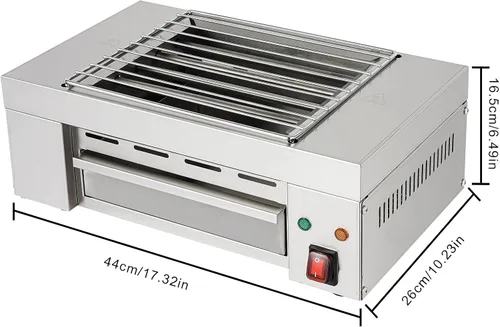 Miniatura 6 de Parrilla eléctrica para barbacoa, parrilla eléctrica profesional de 1500 W, parrilla de mesa de campamento, parrilla de acero inoxidable para uso