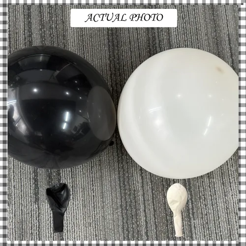 Miniatura 4 de Kit de arco de globos negro y arena blanca 141 piezas, decoraciones de cumpleaños coquetas incluyen globos y lazo negro para boda, baby shower