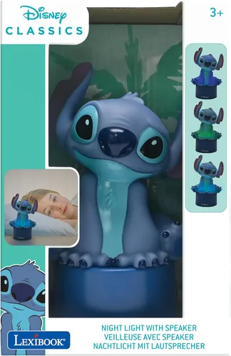 Miniatura 6 de LEXiBOOK, Disney Stitch, luz nocturna con altavoz, cambio de color, luz suave, funciona con pilas, azul, NS01D
