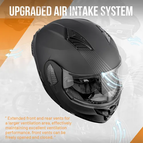 Miniatura 4 de OUMURS Cascos modulares de motocicleta de cara completa abatible, casco de motocicleta para bicicleta de calle, unisex, modelo 167 para adultos