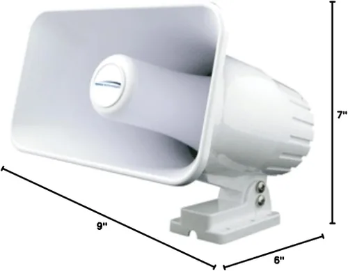 Miniatura 2 de Speco - Bocina de altavoz PA resistente a la intemperie, 4 x 6, color blanco