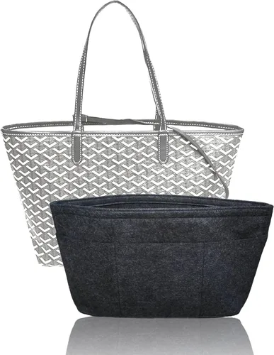 Organizador de bolso, organizador de bolsa de mano, organizador de bolsa de fieltro con 12 bolsillos, compatible con bolsa, bolsos (negropequeño)