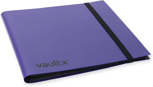 Miniatura 2 de Vault X Carpeta estándar de 12 bolsillos con correa, capacidad para 480 tarjetas coleccionables en 20 páginas de carga lateral (morado)