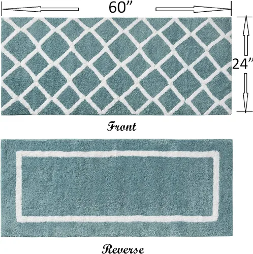 Miniatura 2 de Madison Park Bittman - Alfombra de baño reversible de pelo alto, lujosa, copetuda, absorbente, de secado rápido, diseño geométrico, decoración