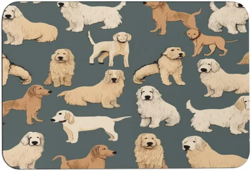 Alfombrillas de baño para baño, alfombra de baño vintage Goldendoodle, alfombra de baño para perro travieso, absorbente, sin marcas de agua, patrón-2