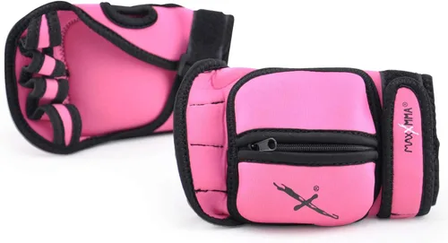 MaxxMMA Guantes con peso ajustables, juego de 2 libras, peso extraíble (2 x 0.5 libras cada guante) para esculpir MMA Kickboxing, cardio, aeróbicos,