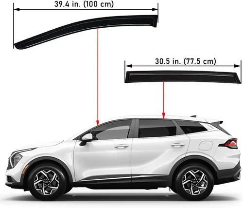 Miniatura 2 de Lightronic Visera de ventana de ventilación automática de montaje exterior extraduradera, se adapta a Kia Sportage 2023-2026, protección UV