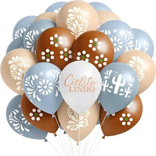 Miniatura 8 de Soulchen 45 globos Cielito Lindo para decoración de fiesta, 12 pulgadas, Platos De Barro, globos de fiesta, decoración de fiesta de Talavera