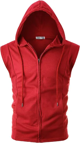 Miniatura 2 de Ohoo Sudadera con capucha para hombre, ajuste delgado, ligera, con cremallera