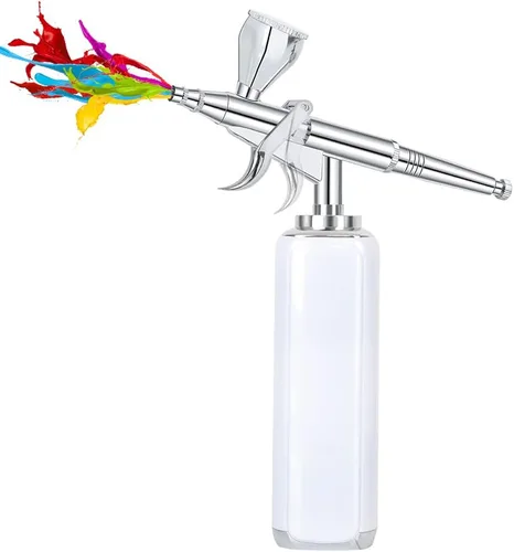 Miniatura 7 de Kit de aerógrafo inalámbrico de alto flujo de aire, compresor de cepillo de aire portátil inalámbrico, cepillo de aire mini recargable, pistola