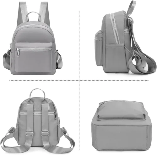Miniatura 7 de Etercycle Mini mochila monedero para mujer, mochila pequeña, bolsa de hombro para viajes, Gris, Moda
